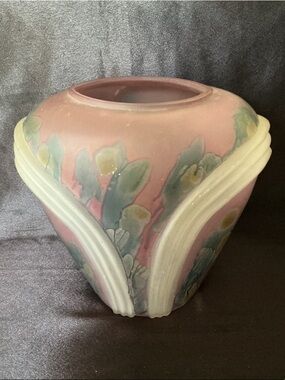 Vintage Ruevan Hand Painted Satin Finish -Pastel Drip Glaze Vase